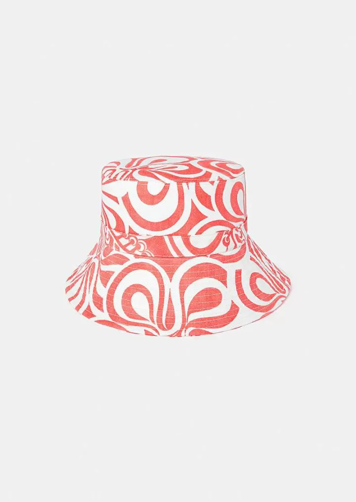 Chapeau Bob Graphique Chloe Ecru Avec Corail^TARA JARMON Best Sale