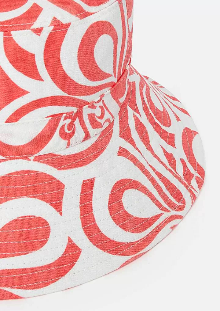 Chapeau Bob Graphique Chloe Ecru Avec Corail^TARA JARMON Best Sale