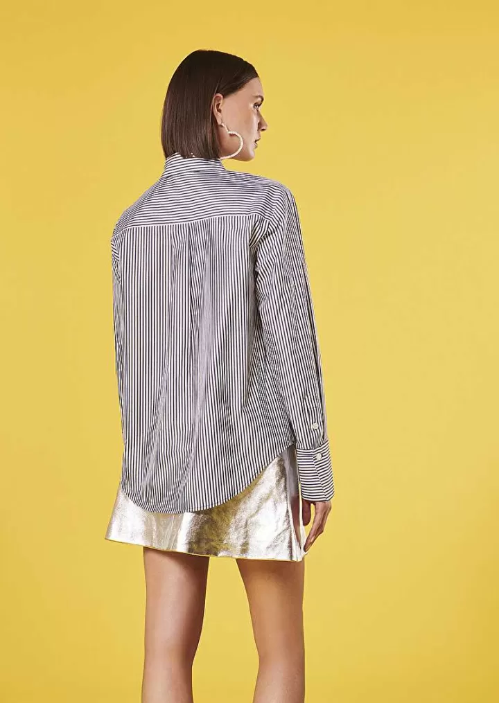 Chemise En Popeline Noire A Rayures Clarence^TARA JARMON Online
