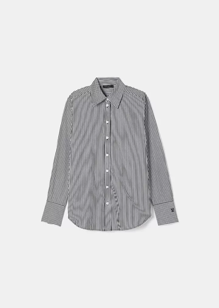 Chemise En Popeline Noire A Rayures Clarence^TARA JARMON Online