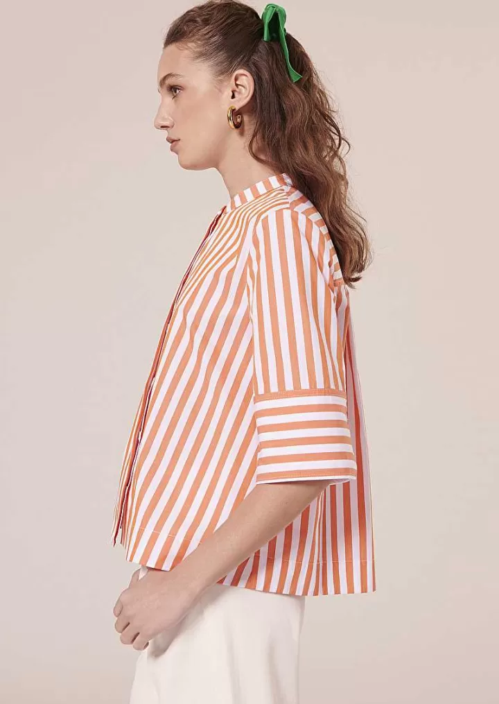 Chemise En Popeline Orange A Rayures Camilliana^TARA JARMON Best