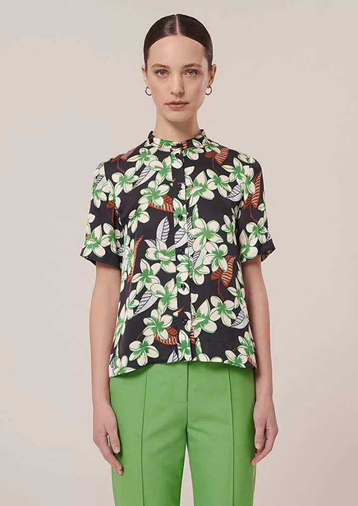 Chemise Imprimee Fleurs Bleu Nuit Camin^TARA JARMON New
