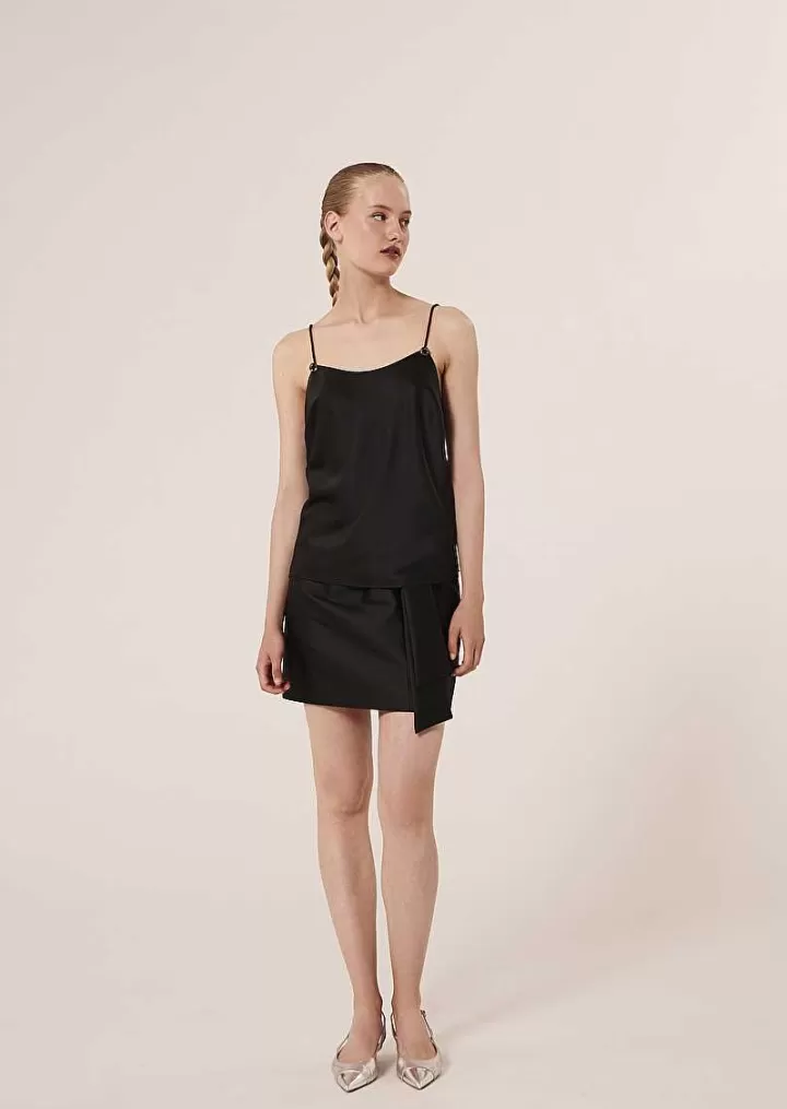 Debardeur Fluide En Satin Noir Tess^TARA JARMON Clearance