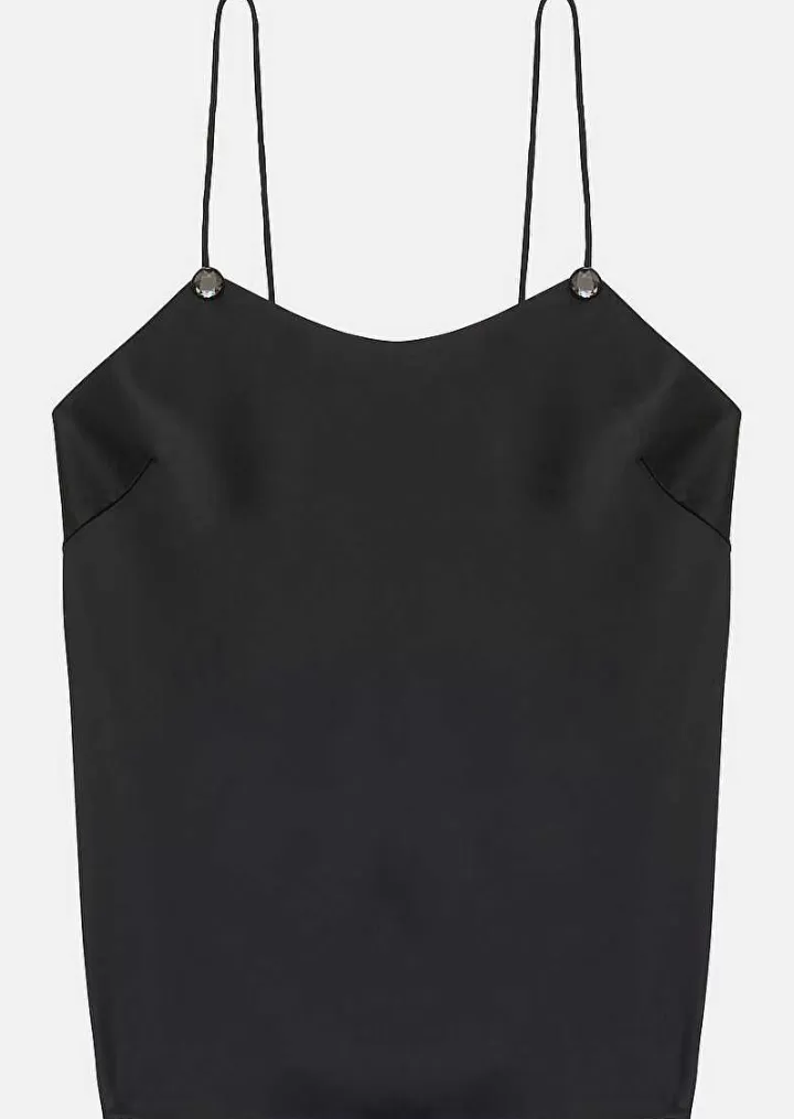 Debardeur Fluide En Satin Noir Tess^TARA JARMON Clearance