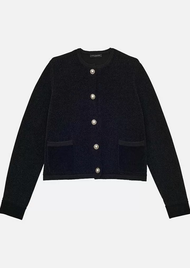 Gilet En Tricot Noir Invite^TARA JARMON Shop