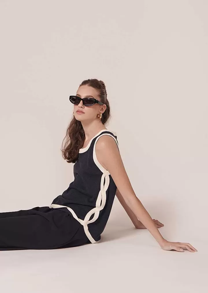 Haut En Coton Bleu Nuit Prentiss^TARA JARMON Outlet