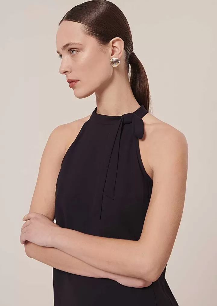 Haut En Crepe Bleu Nuit Tierri^TARA JARMON Discount