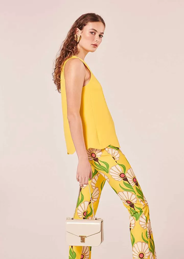 Haut En Crepe Jaune Tabo^TARA JARMON Sale