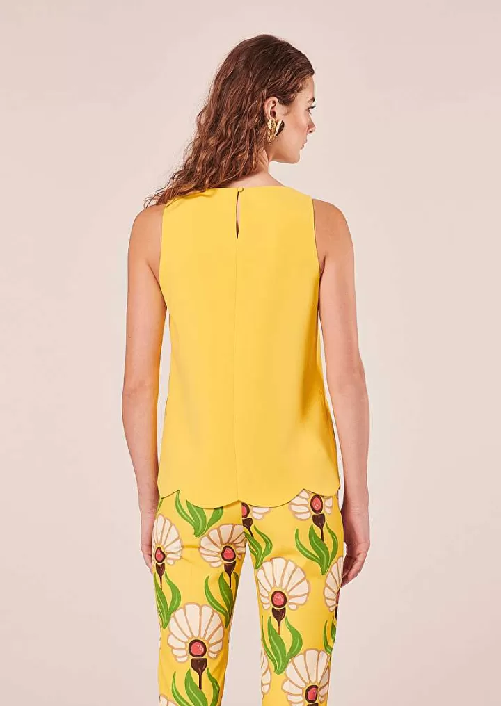 Haut En Crepe Jaune Tabo^TARA JARMON Sale