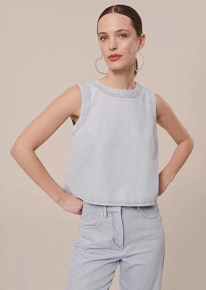 Haut En Jean Bleu Clair Tokono^TARA JARMON Fashion