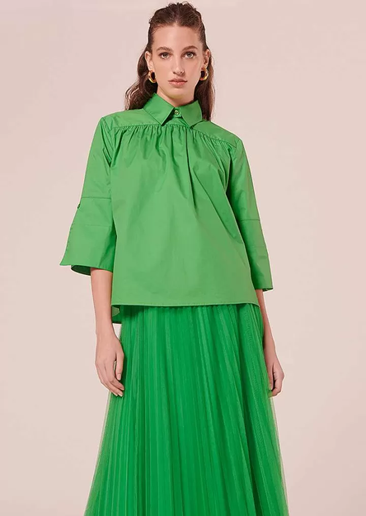 Haut En Popeline Vert Trinity^TARA JARMON Cheap
