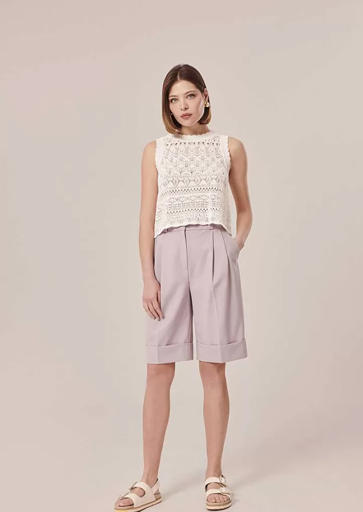 Haut En Tricot Au Crochet Blanc Pianna^TARA JARMON Flash Sale