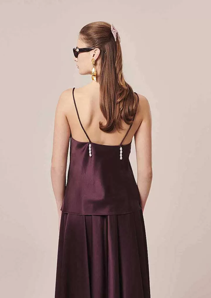 Haut Fluide En Satin Tess Brown^TARA JARMON Clearance