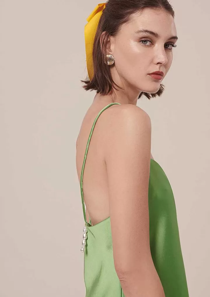 Haut Fluide En Satin Vert Tess^TARA JARMON Sale