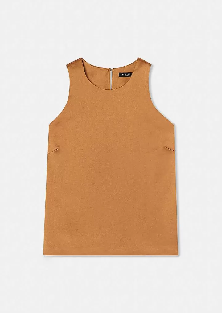 Haut Tellia Brown En Satin Fluide^TARA JARMON Clearance