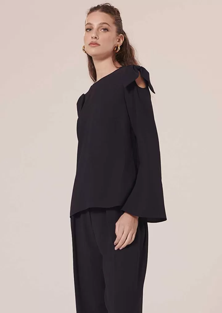 Haut Tournesol Crepe Bleu Nuit^TARA JARMON Discount
