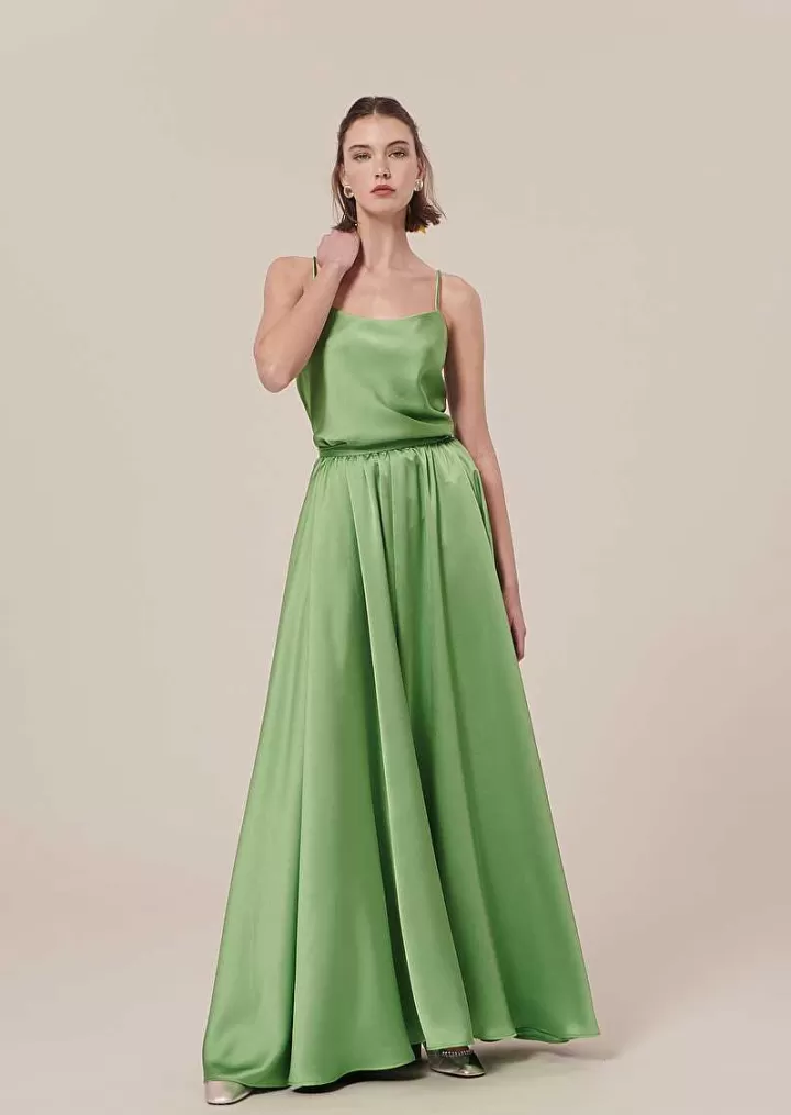 Jupe En Satin Vert Joya^TARA JARMON Best Sale