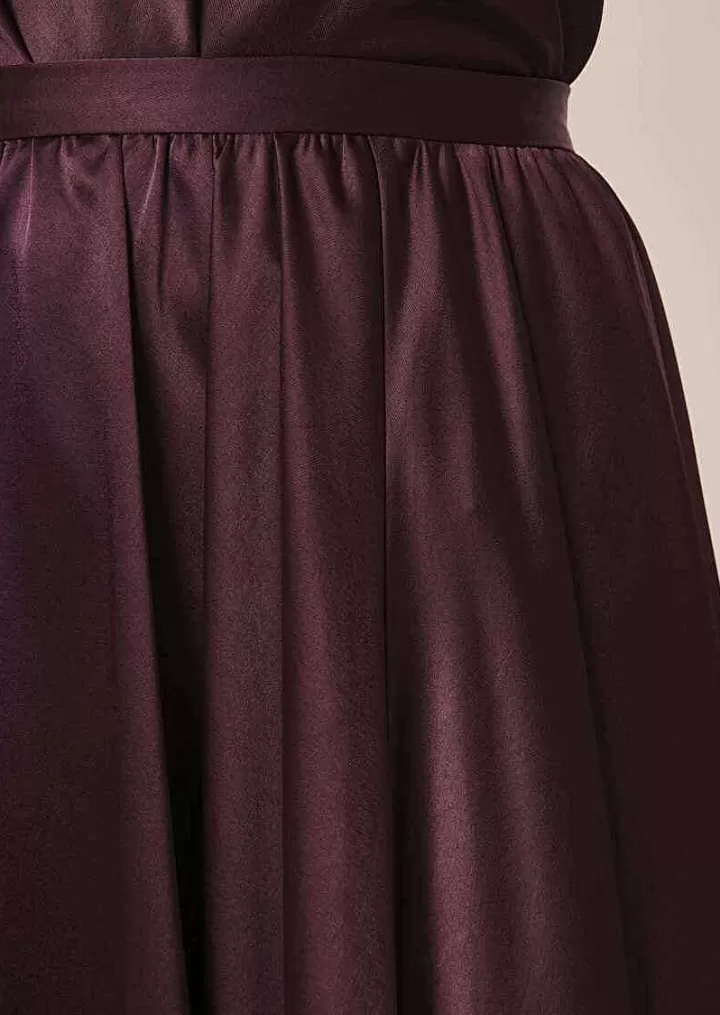 Jupe Fluide En Satin Marron Joya^TARA JARMON Shop