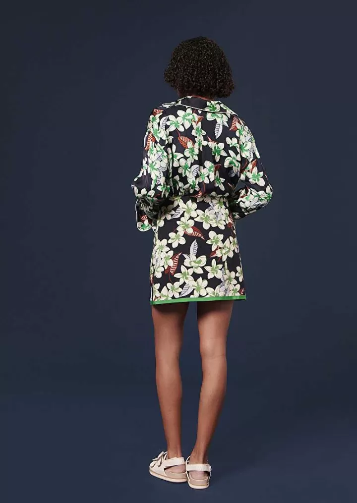 Jupe Imprimee Fleurs Bleu Nuit Junia^TARA JARMON Sale