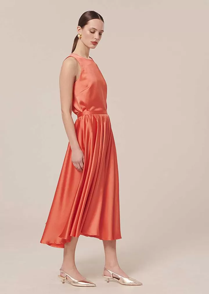 Jupe Jolanda Corail En Satin Fluide^TARA JARMON Best Sale