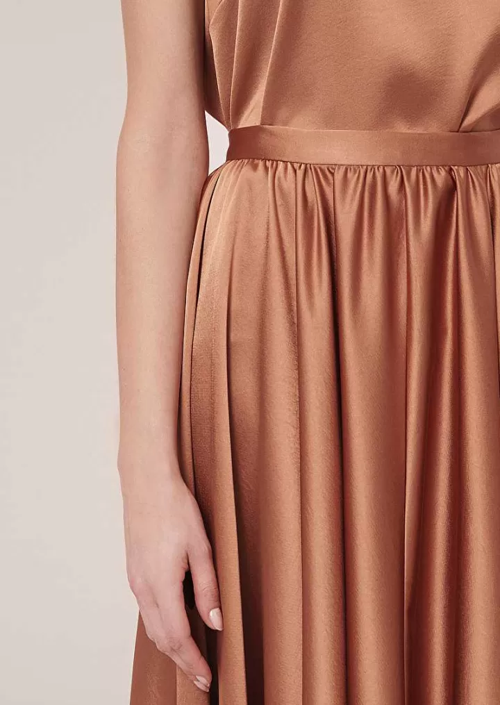 Jupe Jolanda Marron En Satin Fluide^TARA JARMON Store