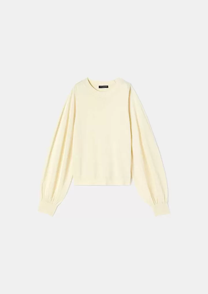 Pull Ecru Prune En Laine Tencel^TARA JARMON New