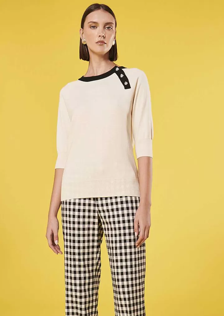 Pull En Coton Et Laine Ecru Pastelle^TARA JARMON Hot