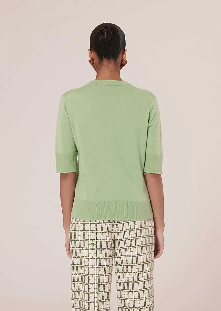 Pull Paoline En Coton Et Laine Vert^TARA JARMON Best Sale