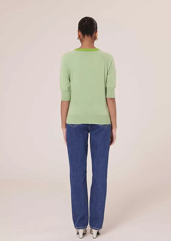 Pull Vert Pastel En Coton Et Laine^TARA JARMON New