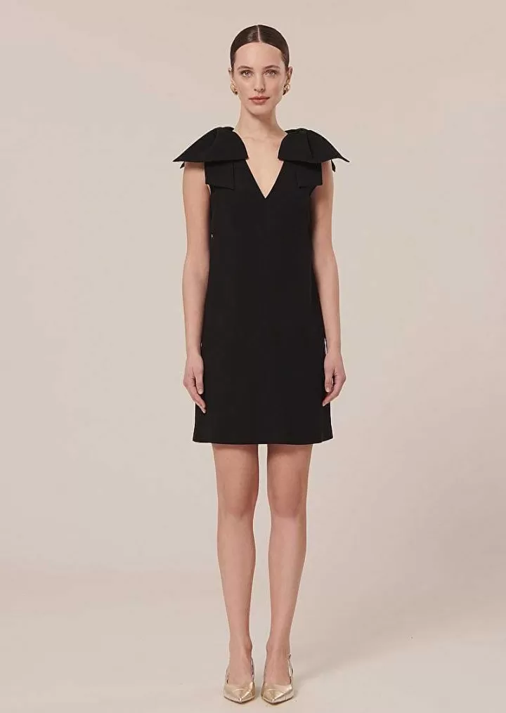 Remarquable Robe En Crepe Noir^TARA JARMON New