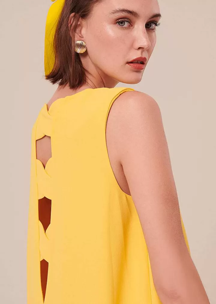 Robe En Crepe Jaune Roxy^TARA JARMON Clearance