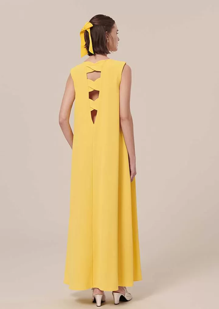 Robe En Crepe Jaune Roxy^TARA JARMON Clearance