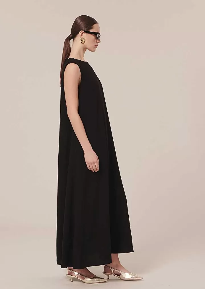 Robe En Crepe Noire Roxy^TARA JARMON Fashion