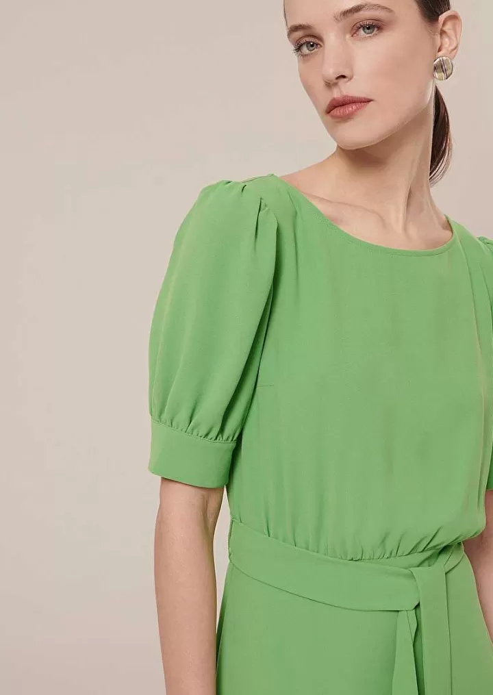 Robe En Crepe Verte Rillytis^TARA JARMON Cheap