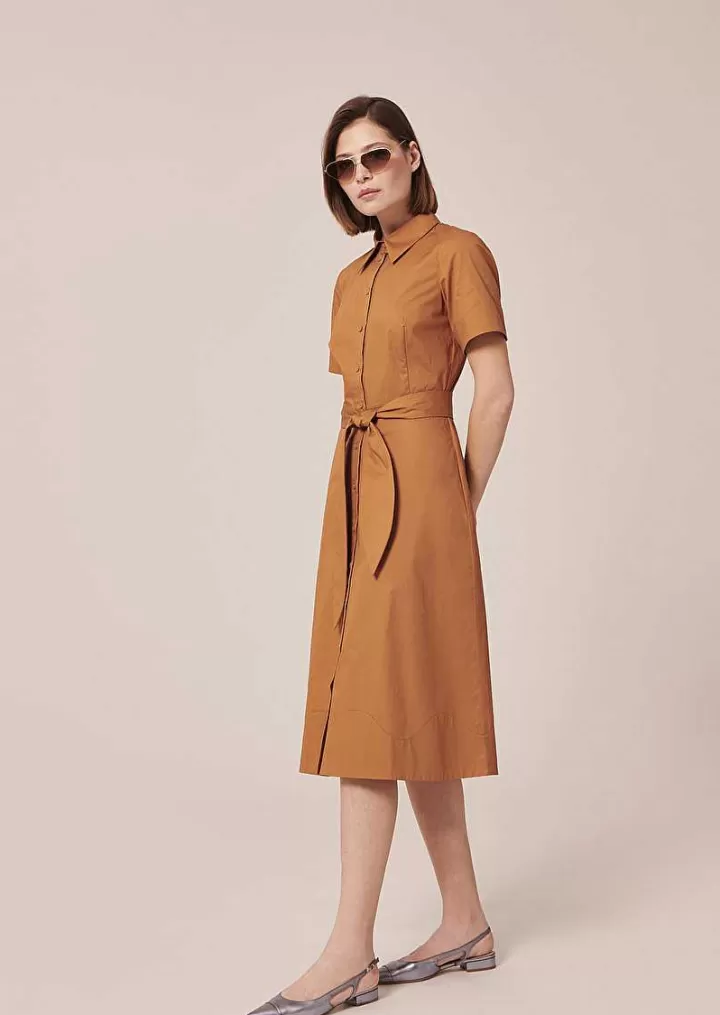 Robe En Popeline Croustillante Marron Retronie^TARA JARMON Cheap