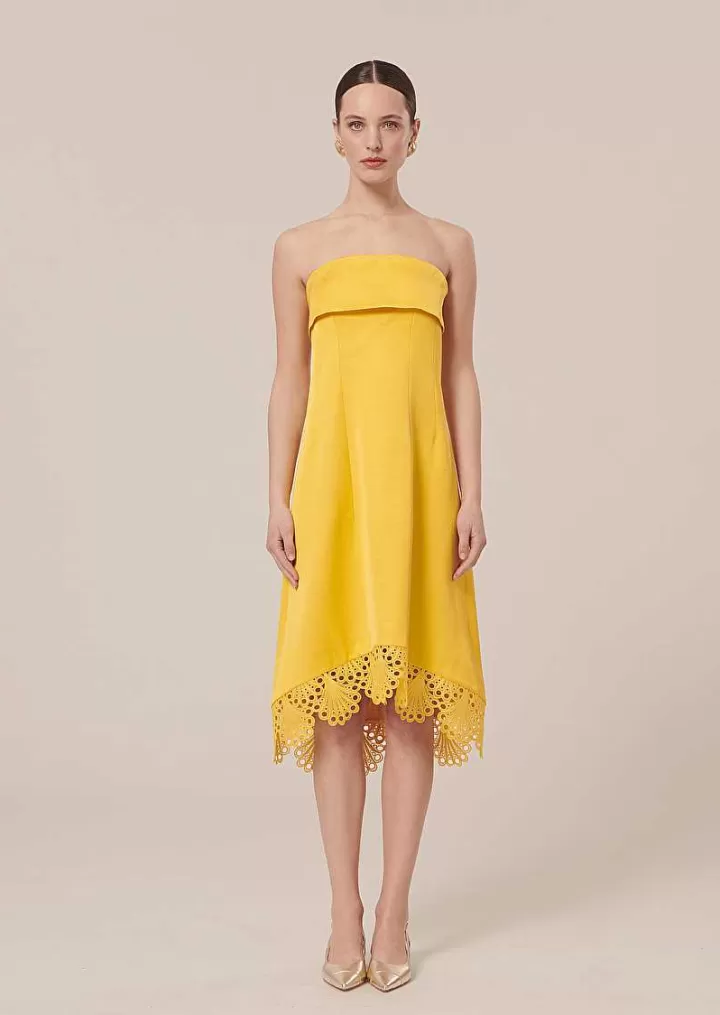 Robe En Satin Jaune Roy^TARA JARMON Best Sale