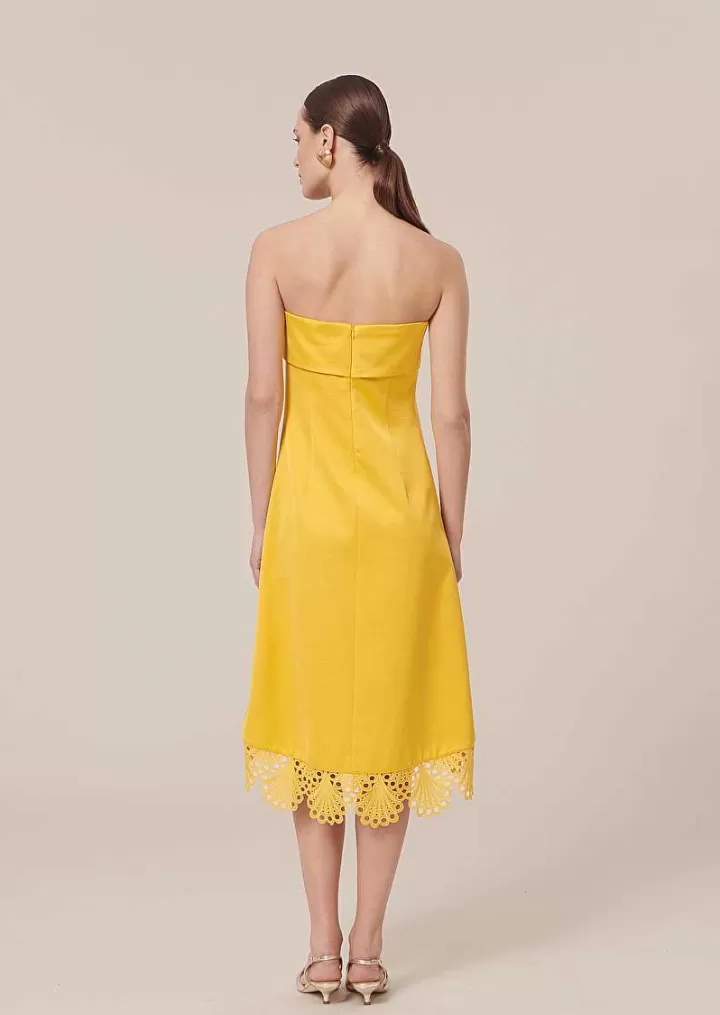 Robe En Satin Jaune Roy^TARA JARMON Best Sale