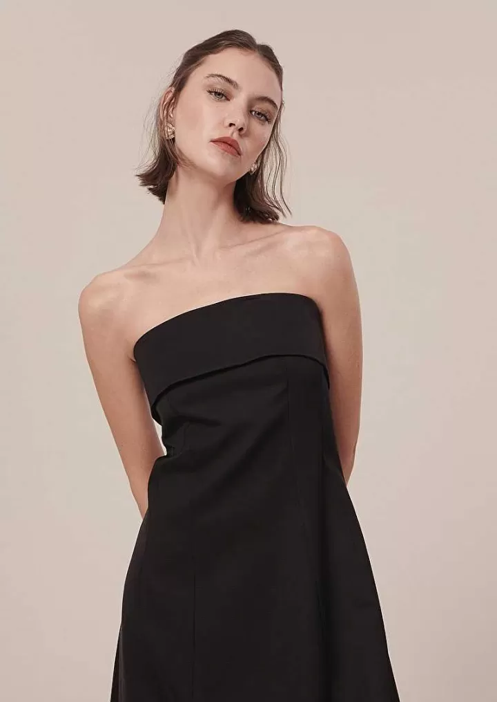 Robe En Satin Noir Roy^TARA JARMON Flash Sale