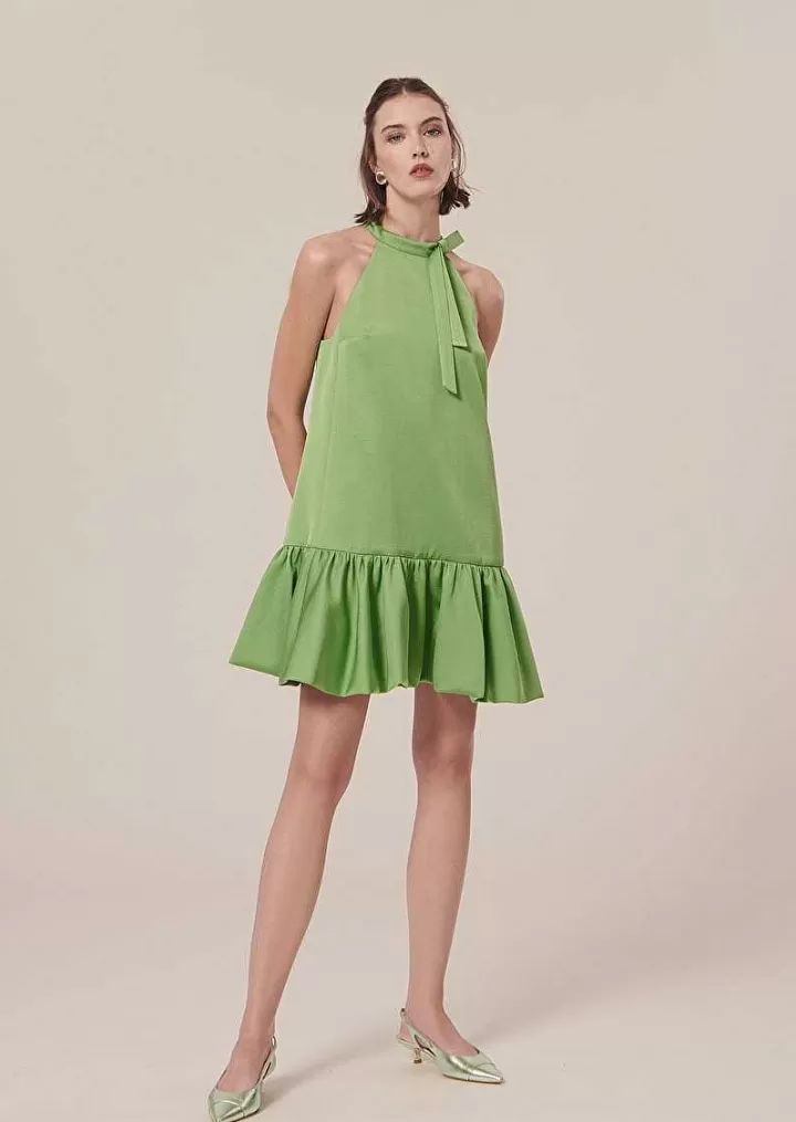Robe En Satin Vert Riviera^TARA JARMON Store