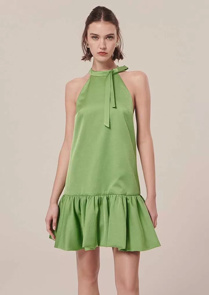 Robe En Satin Vert Riviera^TARA JARMON Store