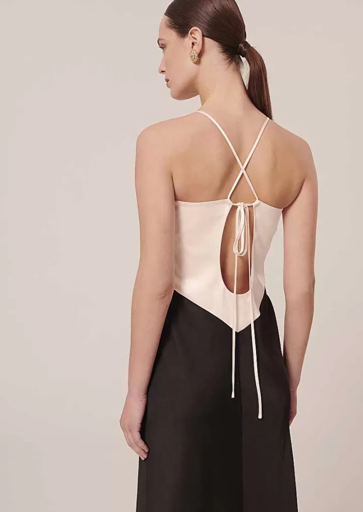Robe Fluide Noire En Satin Raphaelle^TARA JARMON Hot