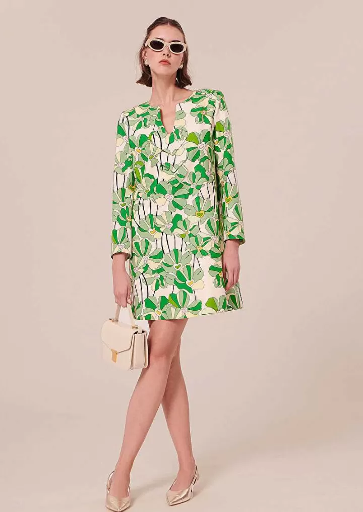 Robe Imprimee Florale Verte Rhea^TARA JARMON Online