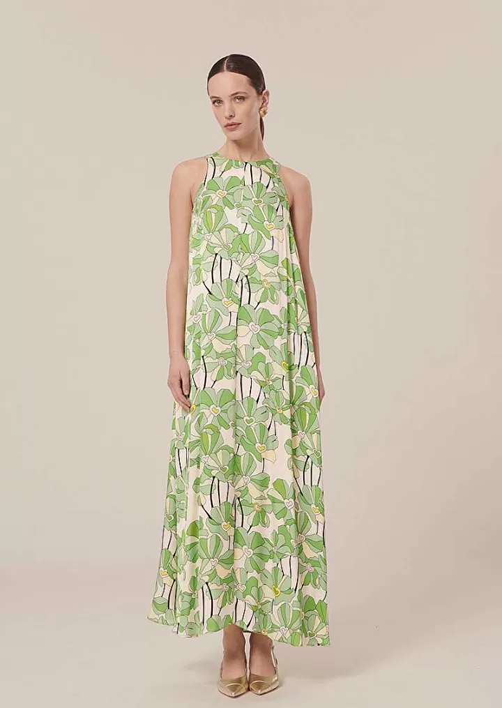 Robe Imprimee Florale Verte Roxanne^TARA JARMON New