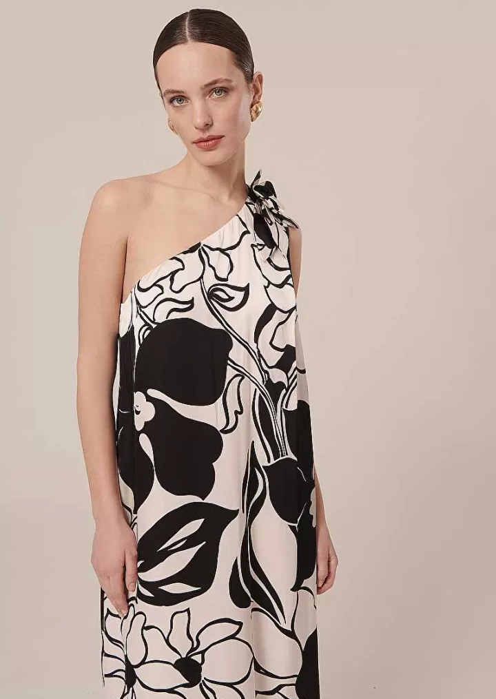 Robe Rekia Ecru A Fleurs Noires^TARA JARMON Cheap