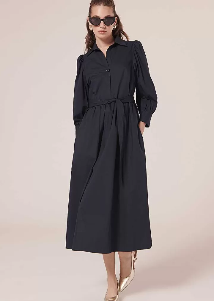 Robe Rivoltine En Popeline Bleu Nuit^TARA JARMON Fashion