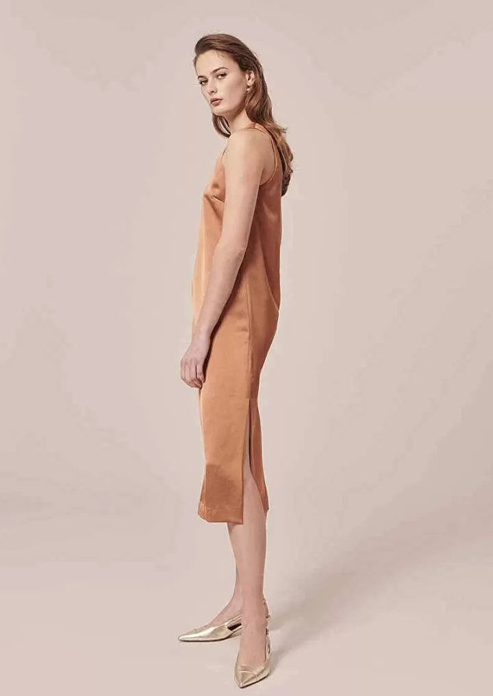 Roselyne Brown Dess En Satin Fluide^TARA JARMON Best
