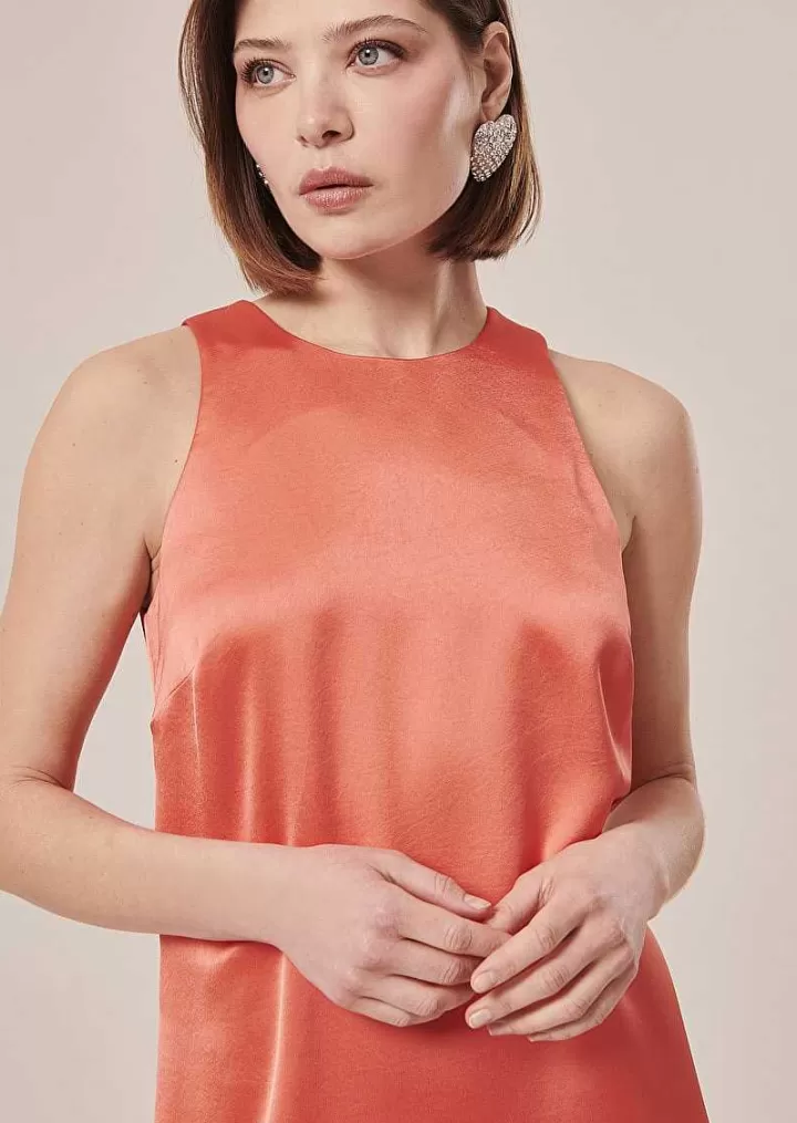 Roselyne Dessus Corail En Satin Fluide^TARA JARMON Store
