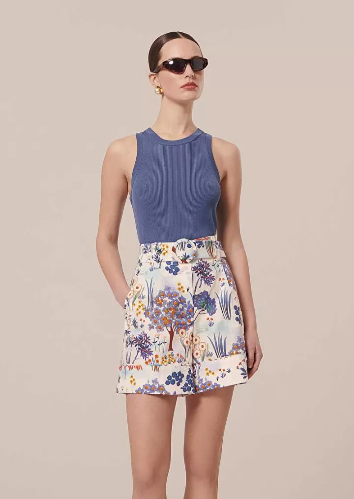 Short En Coton Imprime Fleuri Bleu Shelby^TARA JARMON Flash Sale