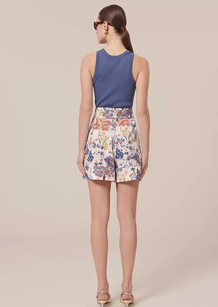 Short En Coton Imprime Fleuri Bleu Shelby^TARA JARMON Flash Sale