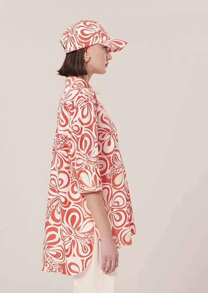 Tallulah - Haut Ecru A Motif Graphique Corail^TARA JARMON Flash Sale